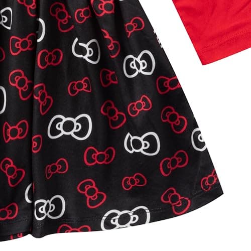 Hello Kitty Sanrio Girls 2 Pack Long Sleeve and Short Sleeve Dresses for Toddlers and Big Kids thumbnail 4