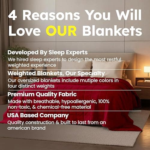 HomeSmart King Size Weighted Blanket 50 lbs - The Heaviest Weighted Blanket | Fits King and California King Beds, Ultra Soft Fabric, Evenly Distributed Weight, Machine Washable, Very Heavy Blanket thumbnail 6