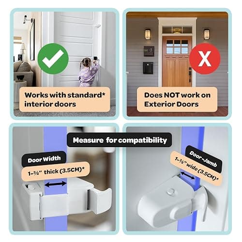 Huglock - The Snap-On Door Lock Kids Can't Reach or Defeat - No Tools or Adhesives Required - Works With Door Knob, Lever or Handle - Childproof Safety Locks are Toddler, Baby and Child Proof (1 Pack) thumbnail 3