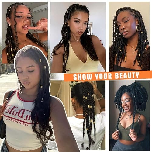 100 Pcs Gold Hair Jewelry for Braids, Gold Hair Cuffs | 4 Styles Dreadlock Accessories, Adjustable Metal Hair Clips, Hair Rings Braiding Decorations for Women Men thumbnail 6