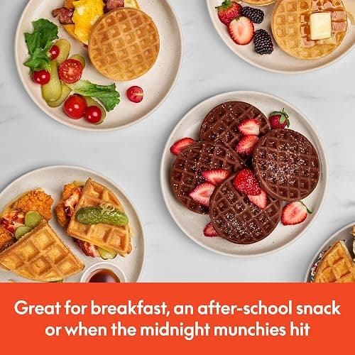 bella Snack-n-Store Mini Waffle Maker, EverGood™ Ceramic Nonstick Coating, Cord Wrap, Ready Indicator Light & Cool Touch Handles, Stackable Design & Customizable Plates, 400 Watt, Blossom thumbnail 7