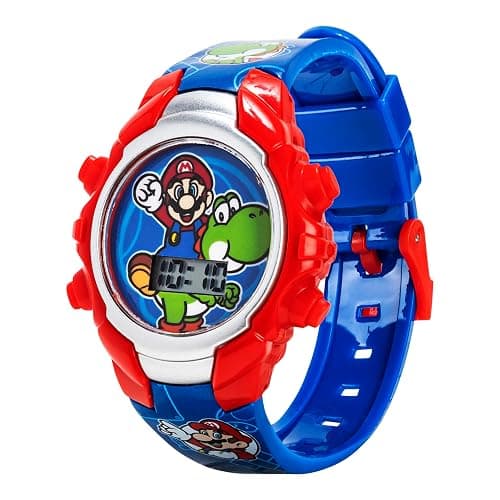 Accutime Super Mario Kids Digital Watch with Yoshi, LED Light Show, Soft Silicone Strap, Durable Kid-Friendly Design, Fun Time-Telling for Boys and Girls thumbnail 7