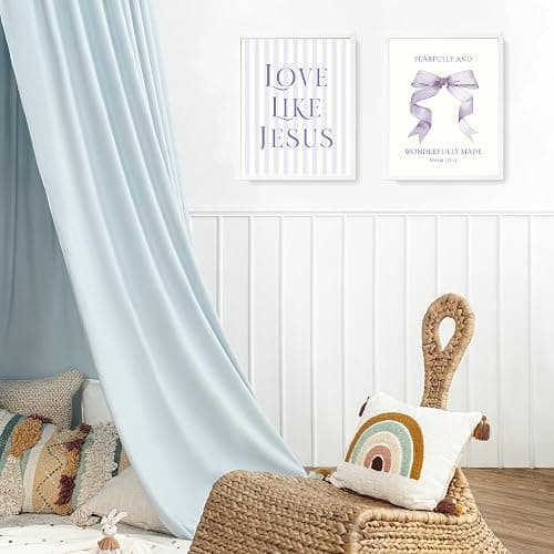 LARTSFRO Coquette Purple Bow Jesus Wall Art Decor Posters, Purple Bow Christian Room Bedroom Bathroom Dorm Wall Art Decor Aesthetic for Teen Girls Gifts, Inspirational Bible Verses Bow Wall Decor, 10x8 Inch Set of 4 Bow Pictures (UNFRAMED) thumbnail 5