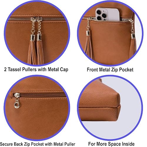 Solene Womens Lightweight Medium Crossbody Purse with Tassel, Perfect Size Crossbody Bags for Daily Use, travel thumbnail 8