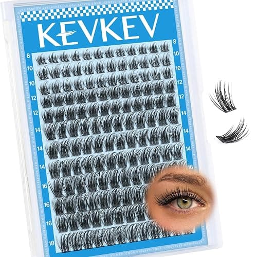 KEVKEV Lash Clusters 144 Pcs Eyelash Clusters Wispy Natural Cluster Eyelash Extension Thin Band & Soft Mix Length Lashes DIY Lash Extensions at Home Easy to Apply(Cloudy,8-18mix) - Image 1