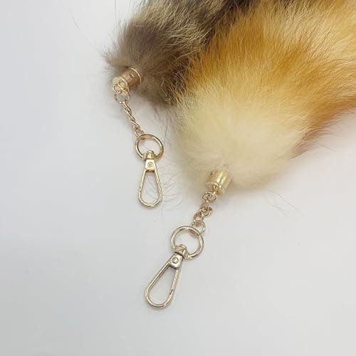 LAIDIC 2pcs Fluffy Raccoon Tail Keychain,tail fox tail, Used for bag keychains or cosplay Costumes thumbnail 4
