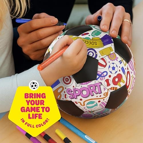 Soccer Ball Coloring Kit for Kids - Soccer Gifts for Girls & Boys - Sports Gifts - 3 4 5 6 7 8 Year Old Boy Birthday Gift - Craft Kits for Kids Ages 4-8 - Boy Toys for 4 Year Old - Games Accessories thumbnail 2