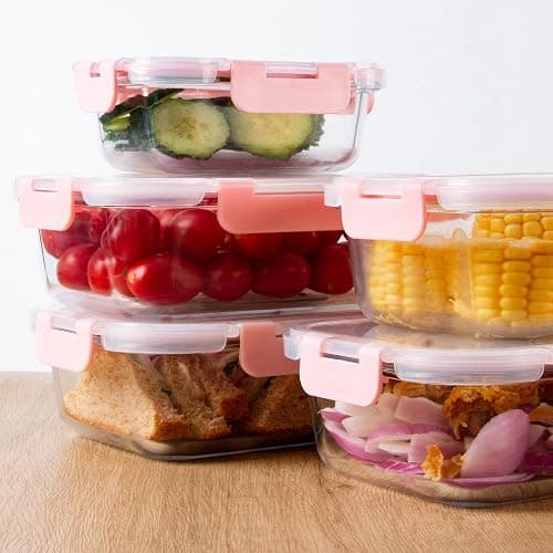 C CREST 12 Pack Premium Glass Food Storage Containers with lids Set | Freezer/Oven/Dishwasher Safe Food Storage Containers for Pantry and Kitchen | Meal Prep Container for Lunch thumbnail 2