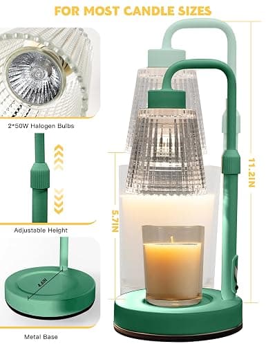 GODONLIF Candle Warmer Lamp with Timer Dimmable, Adjustable Height, House Warming Gifts New Home Room Decor, Birthday Gifts for Women Mom, Wax Warmer Lamp for Jar Candles with 2 Bulbs thumbnail 2