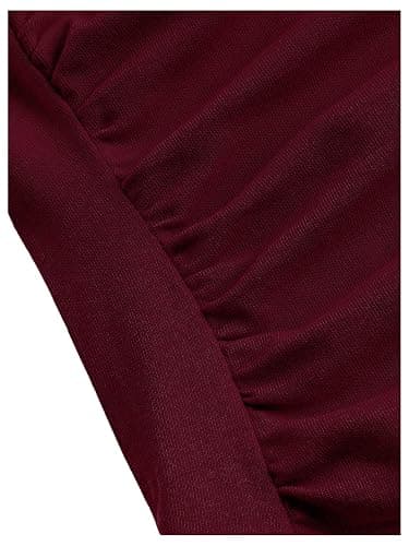 SOLY HUX Women's Ruched Halter Y2K Crop Tops Tie Back Sleeveless Slim Fit Cami Tops - X-Small - Solid Burgundy thumbnail 3