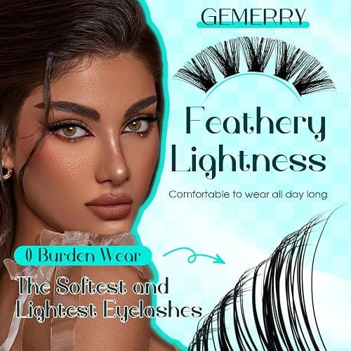 Lash Clusters Fluffy Cluster Lashes Extensions Thick 280pcs D Curl Eyelash Clusters DIY At Home Individual Lashes Extension by GEMERRY（80P-10-18mm) thumbnail 2