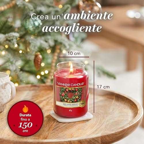 Yankee Candle Candela profumata in giara grande, Red Apple Wreath, Durata Fino a 150 Ore thumbnail 3