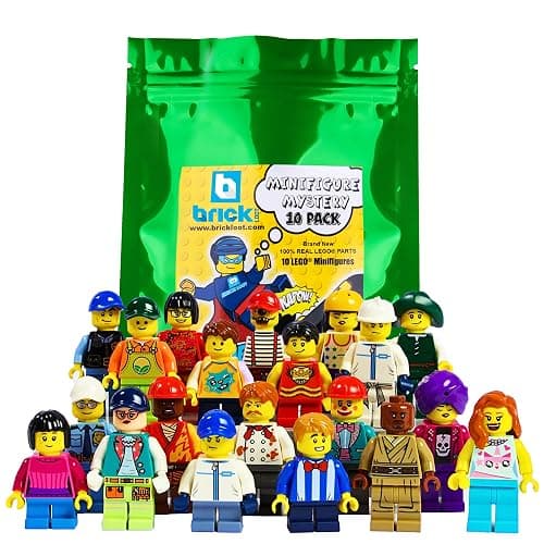 Brick Loot Random Minifigure Pack 10-Piece Building Brick Character Figures | Includes random minifigures with accessories, compatible with most building bricks for collecting, display, and creative play - Image 1