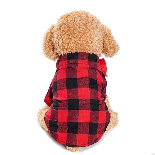 Tongcloud 3 Pack Plaid Puppy Cat Shirt - Cute Dog & Cat Shirts for Extra Large Dogs & Cats - Birthday Party & Holiday Photo(Red, Blue & White, X-Large) thumbnail 5
