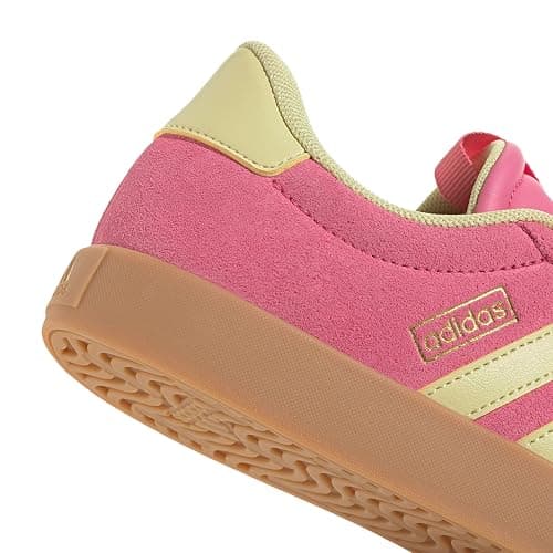 adidas Women's VL Court 3.0 Sneaker - 5 - Pink Fusion/Powder Yellow/Gold Metallic thumbnail 5