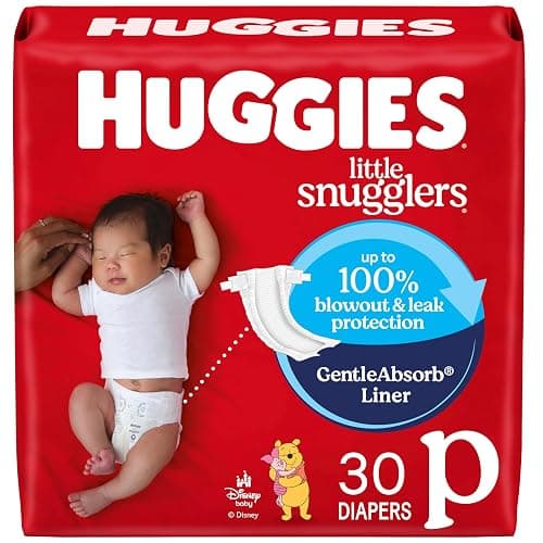 Huggies Newborn Diapers, Little Snugglers Baby Diapers, Size Preemie (up to 6 lbs), 30 Count - Image 1