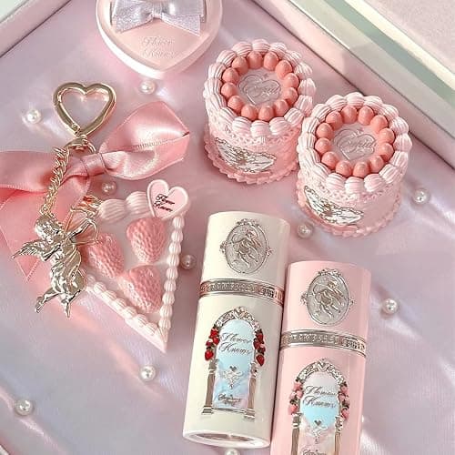 Flower Knows Strawberry Cupid 12-Piece Makeup Gift Box Set,Lip Cream×2+Liquid Blush×2+Makeup Palette×1+Hand Mirror×1+Solid Perfume×1+Hair Clip×1+Cushion Powder Puff×2+Eyeshadow Brush×1+Gift Box×1 thumbnail 5