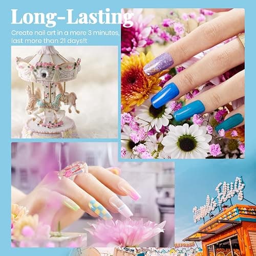 Beetles 23Pcs Gel Nail Polish Set with Base Gel Top Coat Summer Bright Colors, 2025 Summer Gel Polish Kit Blue Pink Purple Orange Green Glitter Soak Off Uv Led Nail Gel Trendy Rainbow Nail Art thumbnail 6