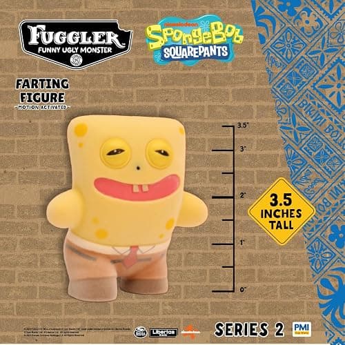 Fuggler Series 2 Farting Figures Sensor-Activated Noisy Collectible Figure with Hidden Sound Surprise Creepy Expressions Weird Fun (Spongebob) thumbnail 2