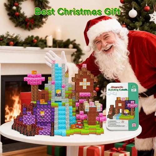 iLacven Magnetic Blocks Travel Magnetic Building Blocks Cubes - 100 PCS Tin Box Magnet Toys Set STEM Educational Stacking for Kids Ages 3 4 5 6 7 8 9 10 11 12 Year Old Boys Girls Birthday Christmas thumbnail 2