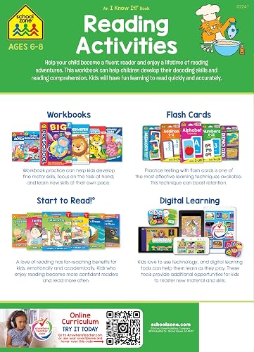 School Zone Reading Activities 1-2 Workbook: 64 Pages, 1st Grade, 2nd Grade, Comprehension, Comparing, Contrasting, Evaluating, Ages 6 to 8 (I Know It! Book Series) thumbnail 2