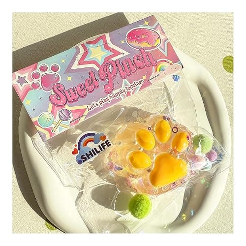 Taba Squishy Crystal Cat Claw Random Color , Kawaii Squishies PVC Toys, Stress Relieving Fur Ball OPP Packaging Gifts|Squishy Fidget Toys for Anxiety & Relaxation|Perfect Desk Accessory (1pcs) thumbnail 7