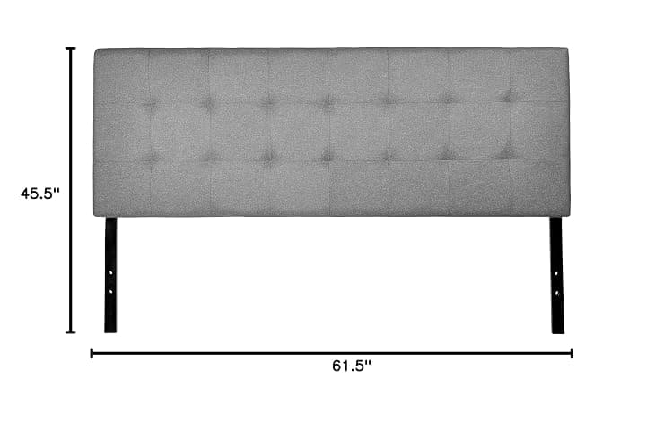 Amazon Basics Faux Linen Upholstered Tufted Headboard with Adjustable Height, King, Gray thumbnail 3
