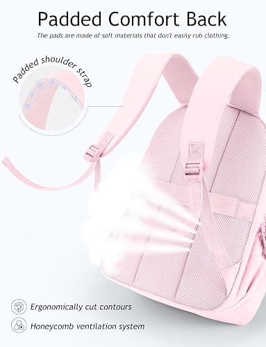 Uselike Travel Backpack for Women, 15.6 Inch Laptop Backpack, Quilted College Bookbag, Cute Work Backpacks, Water Resistant thumbnail 5