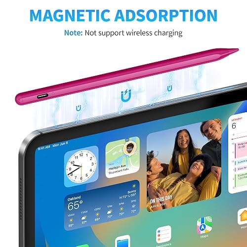 DRYMOKINI Stylus Pen, Active Stylus Pen Touch Screens Compatible for Android and iOS Tablet/Phones, Rechargeable Universal Stylus Pencil Compatible for A-pple/i-Pad/Phone Tablet, BabyPink thumbnail 5