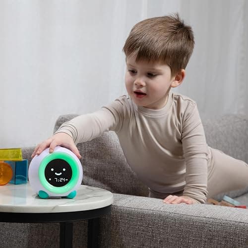 LittleHippo Mella: Kids Alarm Clock, Ready to Rise Children's Sleep Trainer, Night Light, Sound Machine and OK to Wake for Toddlers and Kids - Arctic Blue (Updated 2025) thumbnail 2