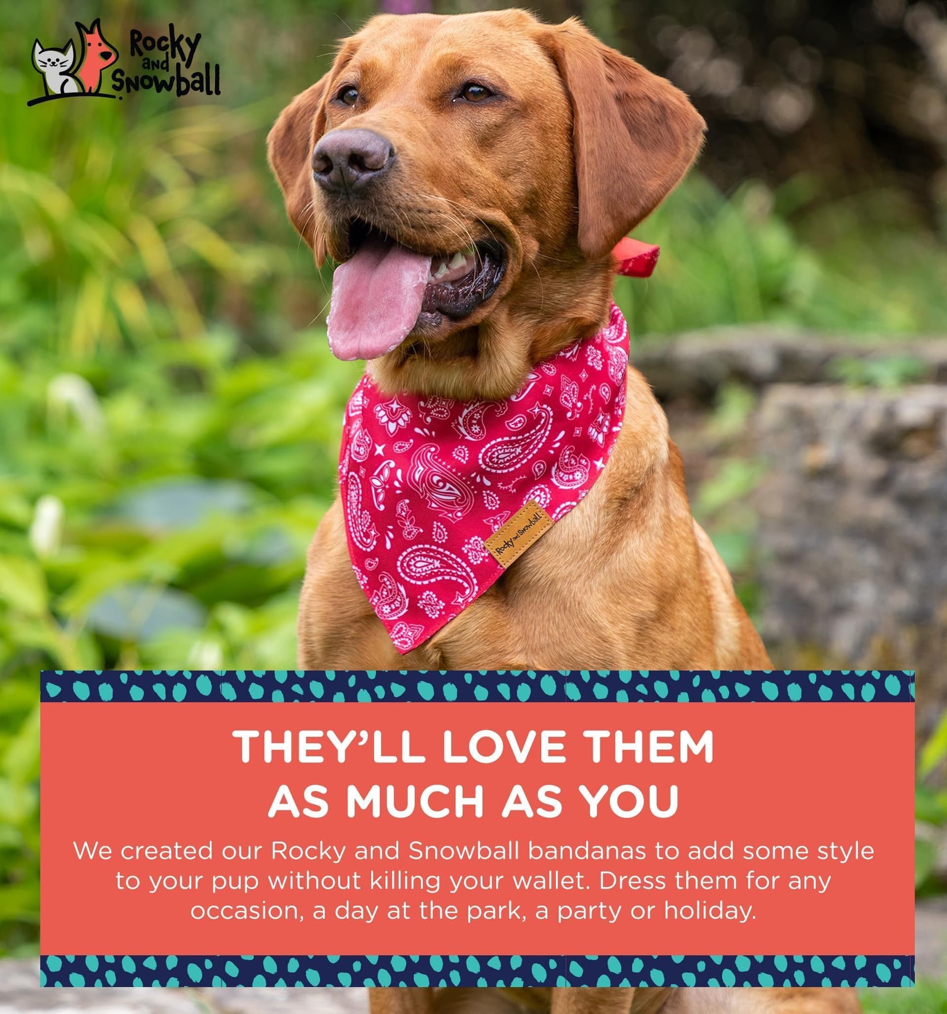 Dog Bandanas, Pet Bandanas for Dogs - Puppy Bandana, Reversible Scarf, Soft & Breathable, Dog Scarf for Medium & Large Dogs thumbnail 2