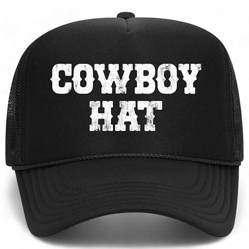 Cowboy Hat Trucker Hat | Vintage Trendy Funny Cowgirl Country Western Summer | Premium Mesh Foam Snapback Hat for Men & Women - Image 1
