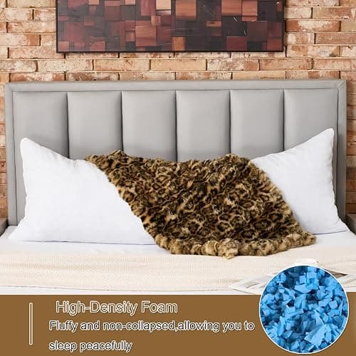Luxury Shaggy Faux Fur Body Pillow,Fluffy Bed Pillow with Zipper Closure,Soft Decorative Plush Full Long Pillows,Fuzzy Hug Pillow for Home Living Room Side Sleeper & Pregnancy 20"x54" Beige Chocolate thumbnail 5