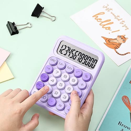 Mr. Pen- Mechanical Switch Calculator, 12 Digits, Large LCD Display, Purple Calculator Big Buttons thumbnail 6