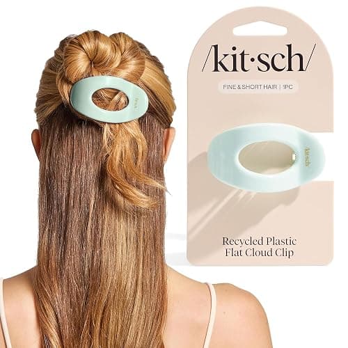 Kitsch Small Flat Claw Clip for Women - Sage Leaf, 1pc | Durable & Strong Hold Flat Hair Clips For Styling, Half Updo | Non-Slip for Secure, Comfortable Wear, For All Hair Types - Image 1