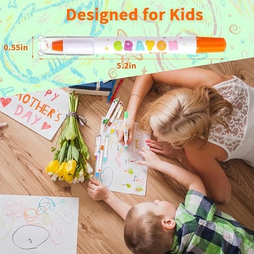 Prudiut 48 Color Silky Twistable Crayons, Washable Art Supplies, Multicultural Pastel Gel Crayons, Easy Grip Coloring Gift thumbnail 2