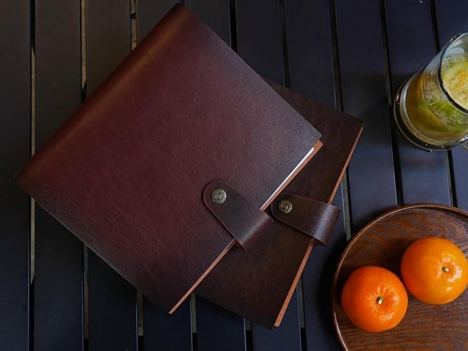 Adeerus Genuine Leather Photo Album 300 Pockets, 4x6 for 300 Photos, with 40 Writing Paper, Bookshelf Scrapbook for Travel Family Wedding Kids Graduation Baby Pictures, Wine Brown thumbnail 7