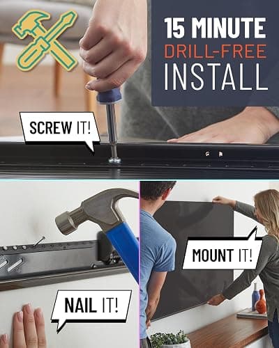ECHOGEAR No Stud TV Mount for Drywall - Slim No Drill Design Holds TVs Up to 100lbs with Nails - Easy Studless Install with No Drill Needed thumbnail 8