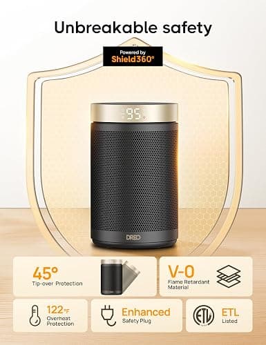 Dreo Space Heater, Portable Electric Heaters for Indoor Use with Thermostat and Remote, 2024 Upgraded, Digital Display, 12H Timer, 5 Mode, 1500W PTC Ceramic Fast Safety Heat for Office Bedroom Home thumbnail 6