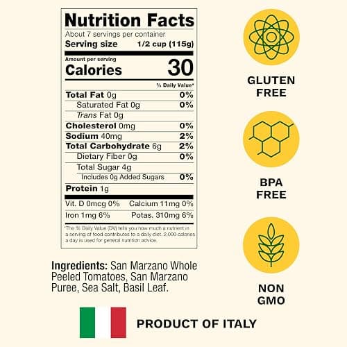 Cento Certified San Marzano Whole Peeled Tomatoes with Basil, 28 oz, 6 Pack | Canned Plum Tomatoes in Thick Puree, Grown & Processed in Italy, Thicker Walls, Fewer Seeds, Lower Acidity, BPA-Free, Non-GMO thumbnail 2