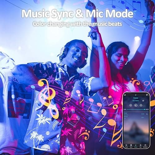 LED Strip Lights 30m, RGB Bluetooth Ultra-Long LED Light with Remote, Music Sync, Smart App Control, Colorful LED Lights Strip for Bedroom, Home, Party, Bar (2x15m) - 30M thumbnail 3