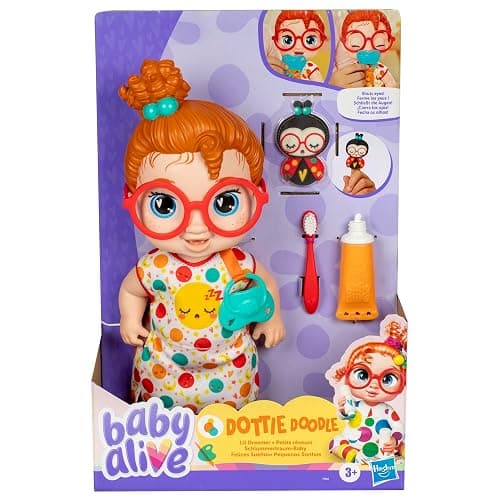 Baby Alive Lil Dreamer Dottie Doodle Sleepy Baby Doll Set, Red Hair, Fun Sleepover Theme, Preschool Toys for Girls & Boys 3 Years & Up thumbnail 3