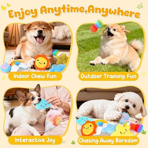 KIPRITII Whimsical Squeaky Dog Toys for Small Dogs & Puppies – Plush Toys Pack with Storage Bag, 9 Pcs Stuffed Puppy Chew Toys with Squeakers to Relieve Boredom thumbnail 3