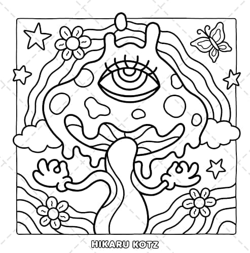 Trippy & Groovy: Psychedelic Coloring Book thumbnail 6