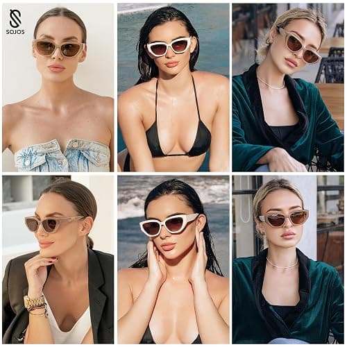 SOJOS Trendy Cute Cat Eye Polarized Sunglasses for Women Fashion Cateye Womens Sunnies SJ2237 thumbnail 2
