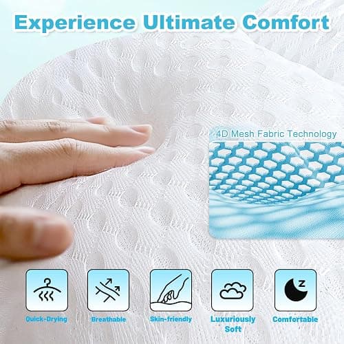 Bath Pillows for Tub, Ergonomic Bathtub Pillow for Head, Neck & Back Support, Soft Spa Cushion Washable with 4D Mesh & Non-Slip Suction Cups, Relaxing Hot Tub Accessories & Spa Gifts for Women and Men thumbnail 5