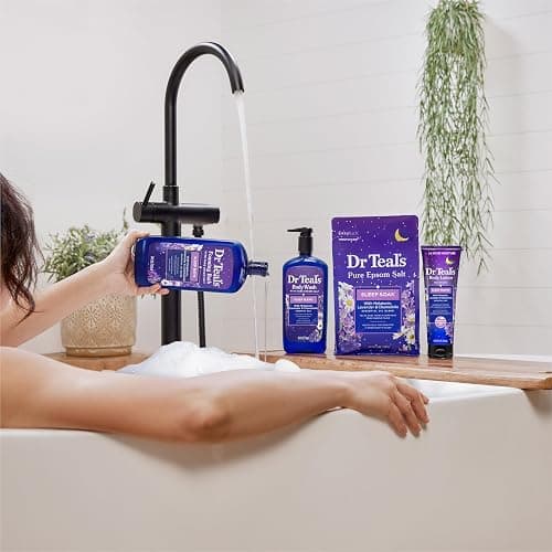 Dr Teal's Foaming Bath with Pure Epsom Salt, Sleep Blend with Melatonin, Lavender & Chamomile Essential Oils, 34 fl oz (Pack of 2) thumbnail 7
