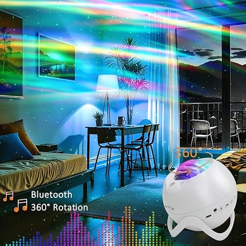 Star Projector Galaxy Projector for Bedroom, White Noise Bluetooth Speaker | Northern Lights Projector, Suitable Gaming, Home Theater, Adult, Christmas Mood Night Light thumbnail 8