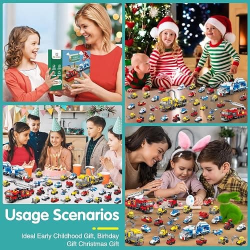 Sawaruita 30Pack Mini Cars Building Blocks Party Favors for Kids - Small Fire Truck,City Police Car,Construction Vehicle for Birthday Goodies Bag Filling, Classroom Prizes for Boys 6-12 thumbnail 7