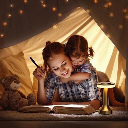 O’Bright Portable LED Table Lamp with Touch Sensor, 3-Levels Brightness, Rechargeable Battery Up to 48 Hours Usage, Night Light for Kids Nursery, Nightstand Lamp, Bedside Lamp (Matte Black) thumbnail 2